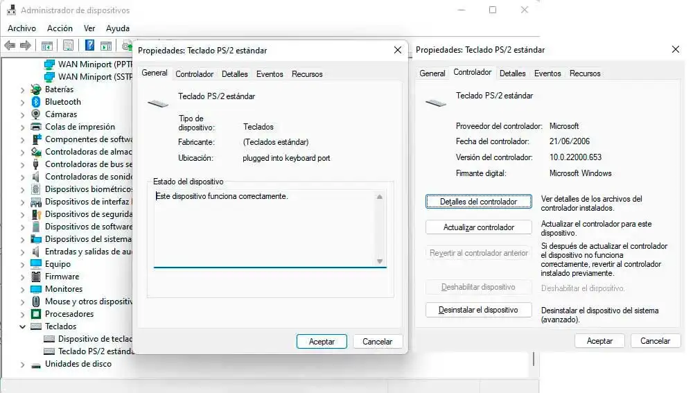Administrador de dispositivos Administrador de dispositivos
