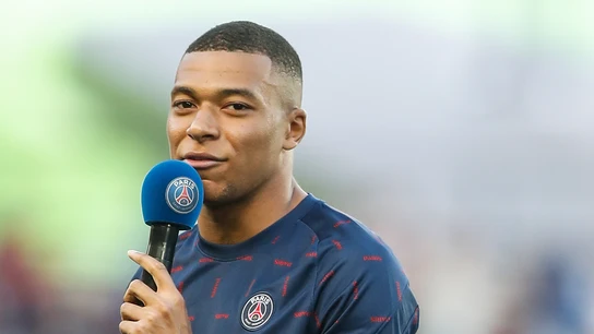 Mbappé, en un acto del PSG Mbappé, en un acto del PSG