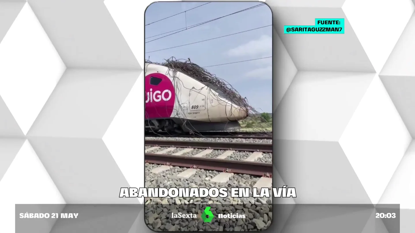 Interrumpida la línea de alta velocidad Madrid - Zaragoza - Barcelona por el desprendimiento de una catenaria Interrumpida la línea de alta velocidad Madrid - Zaragoza - Barcelona por el desprendimiento de una catenaria