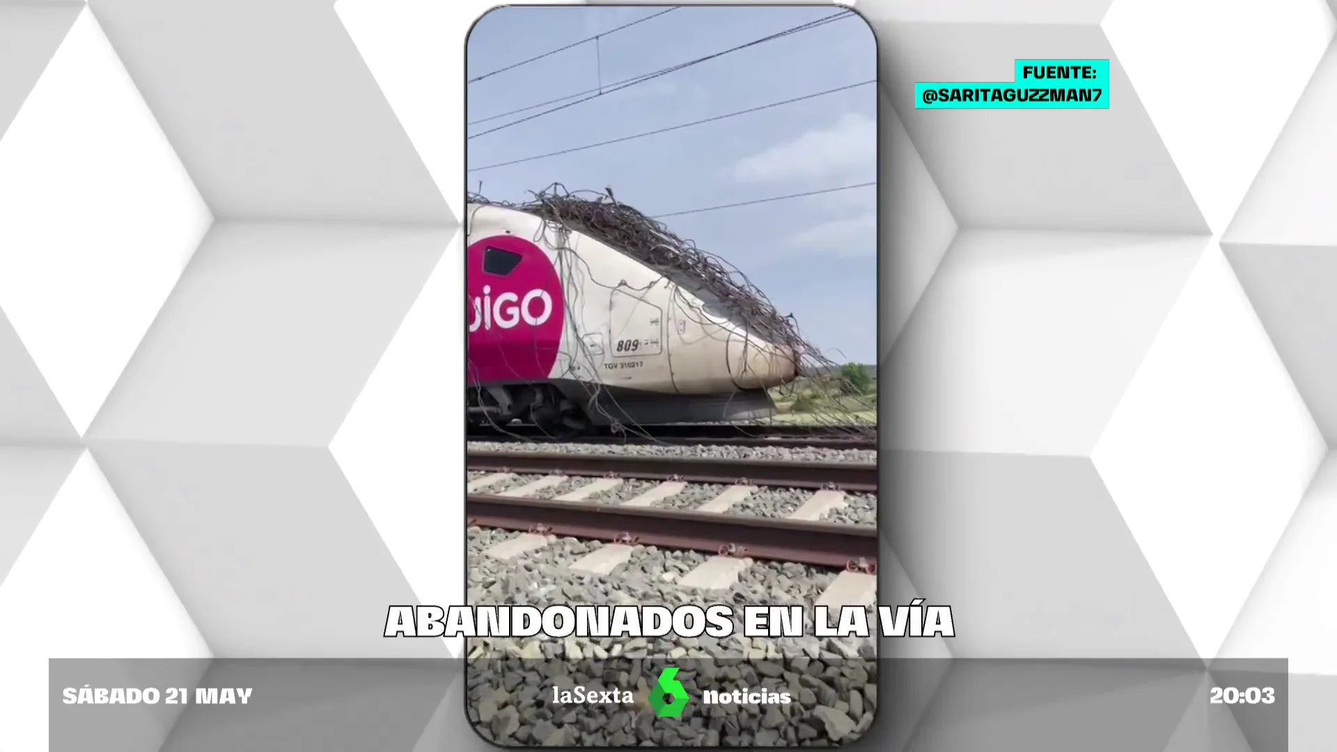 Interrumpida la línea de alta velocidad Madrid - Zaragoza - Barcelona por el desprendimiento de una catenaria