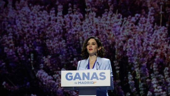 La presidenta del PP de Madrid, Isabel D&iacute;az Ayuso, durante su discurso en el Congreso