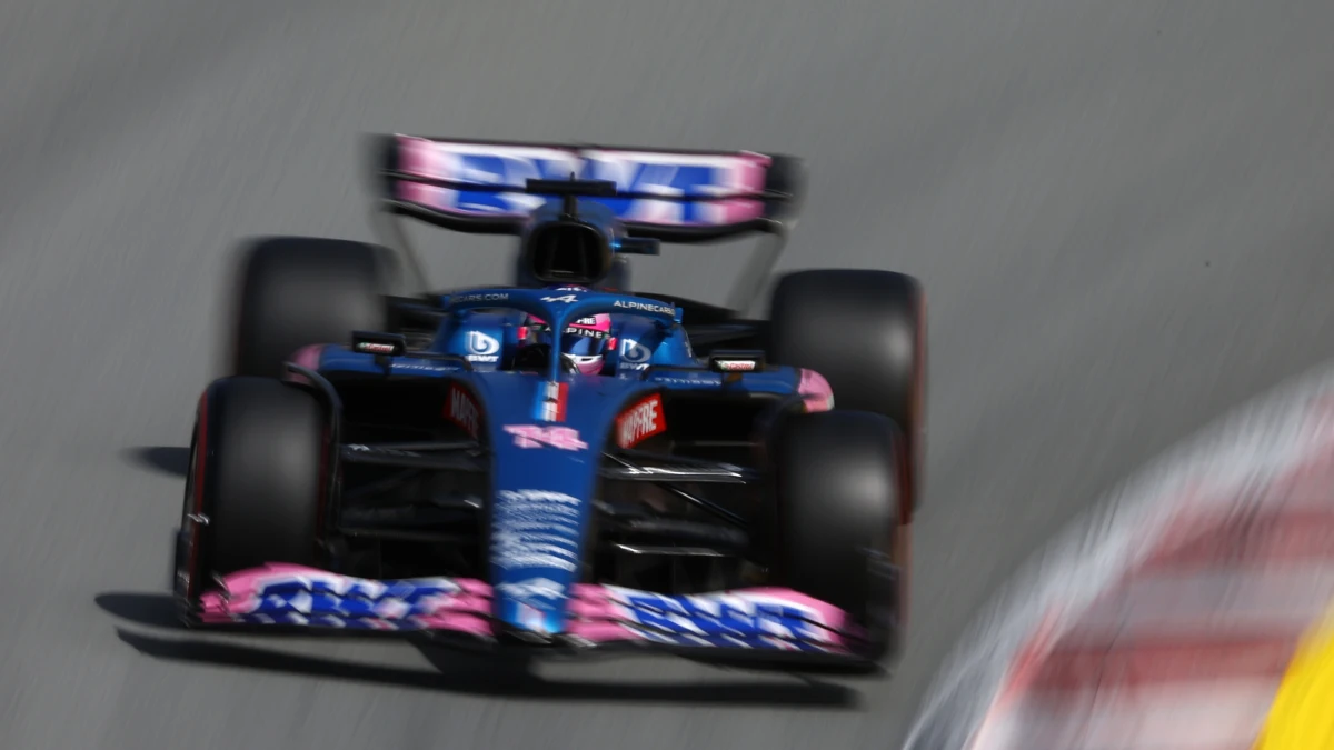 Fernando Alonso, con el Alpine en el GP de España