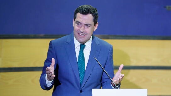 El presidente de la Junta de Andaluc&iacute;a y candidato del PP a las elecciones, Juanma Moreno