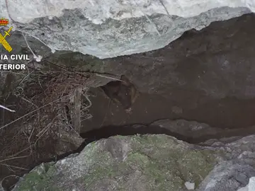 Rescatan a una perrita tras caer a seis metros de profundidad en una zona de trincheras de la Guerra Civil 