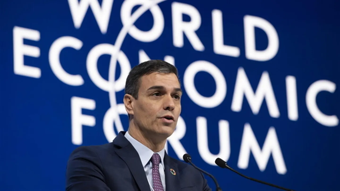 El presidente del Gobierno español, Pedro Sánchez, en la Reunión Anual del Foro Económico Mundial en Davos. El presidente del Gobierno español, Pedro Sánchez, en la Reunión Anual del Foro Económico Mundial en Davos.