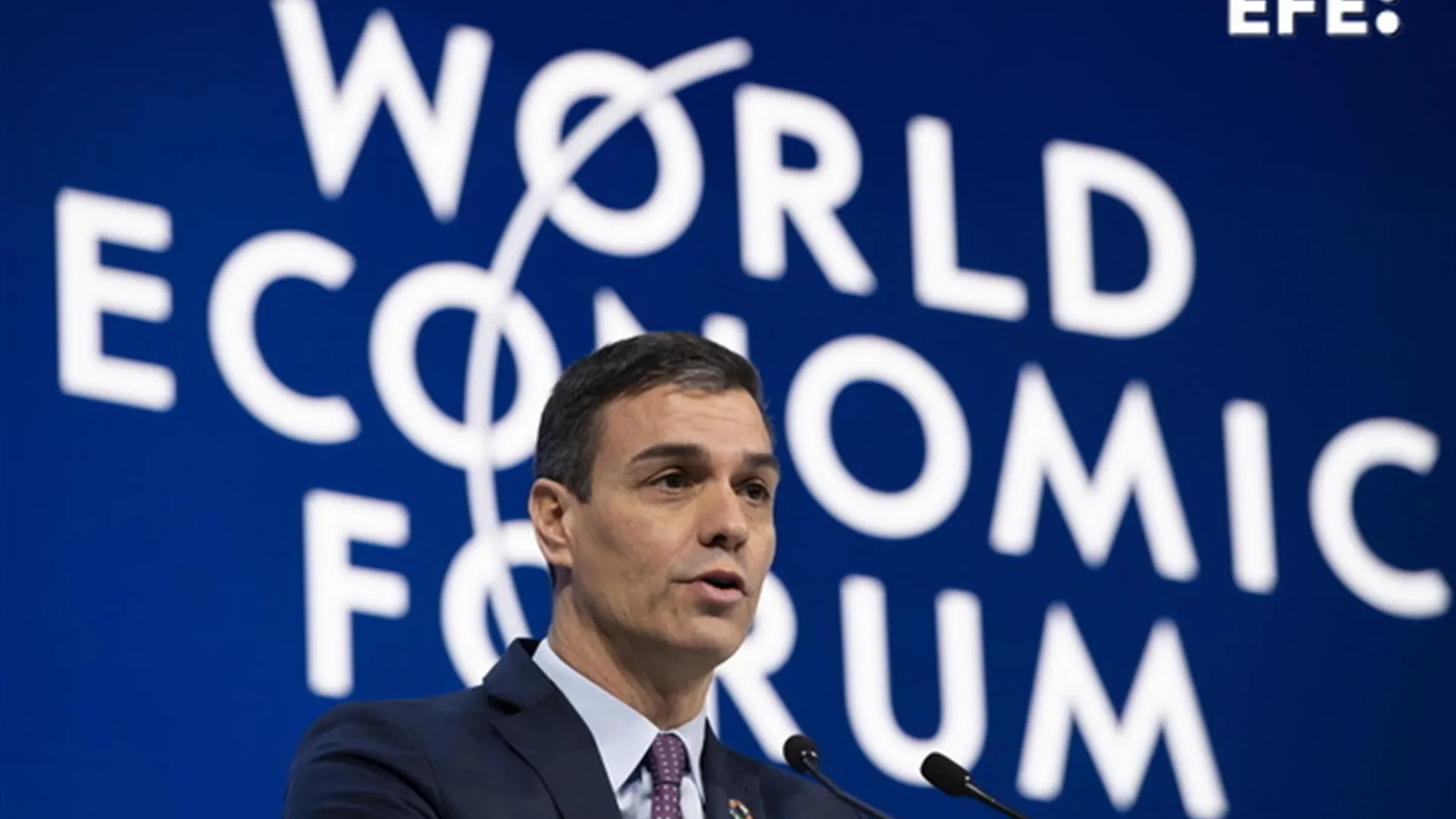 El presidente del Gobierno español, Pedro Sánchez, en la Reunión Anual del Foro Económico Mundial en Davos.