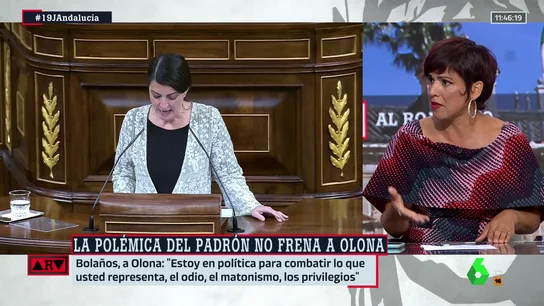 Teresa Rodríguez tacha de "impostura" el empadronamiento de Macarena Olona: "¿Cómo puede representar los intereses de los andaluces?" Teresa Rodríguez tacha de "impostura" el empadronamiento de Macarena Olona: "¿Cómo puede representar los intereses de los andaluces?"