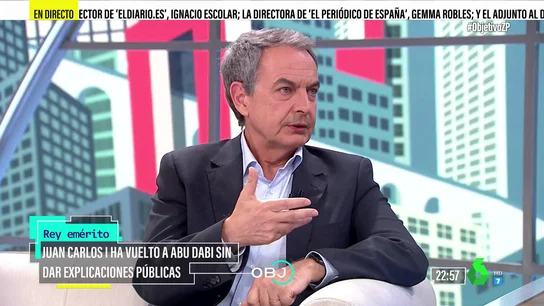 Zapatero, sobre la visita del rey emérito: "Debería tener el máximo respeto a Felipe VI" Zapatero, sobre la visita del rey emérito: "Debería tener el máximo respeto a Felipe VI"