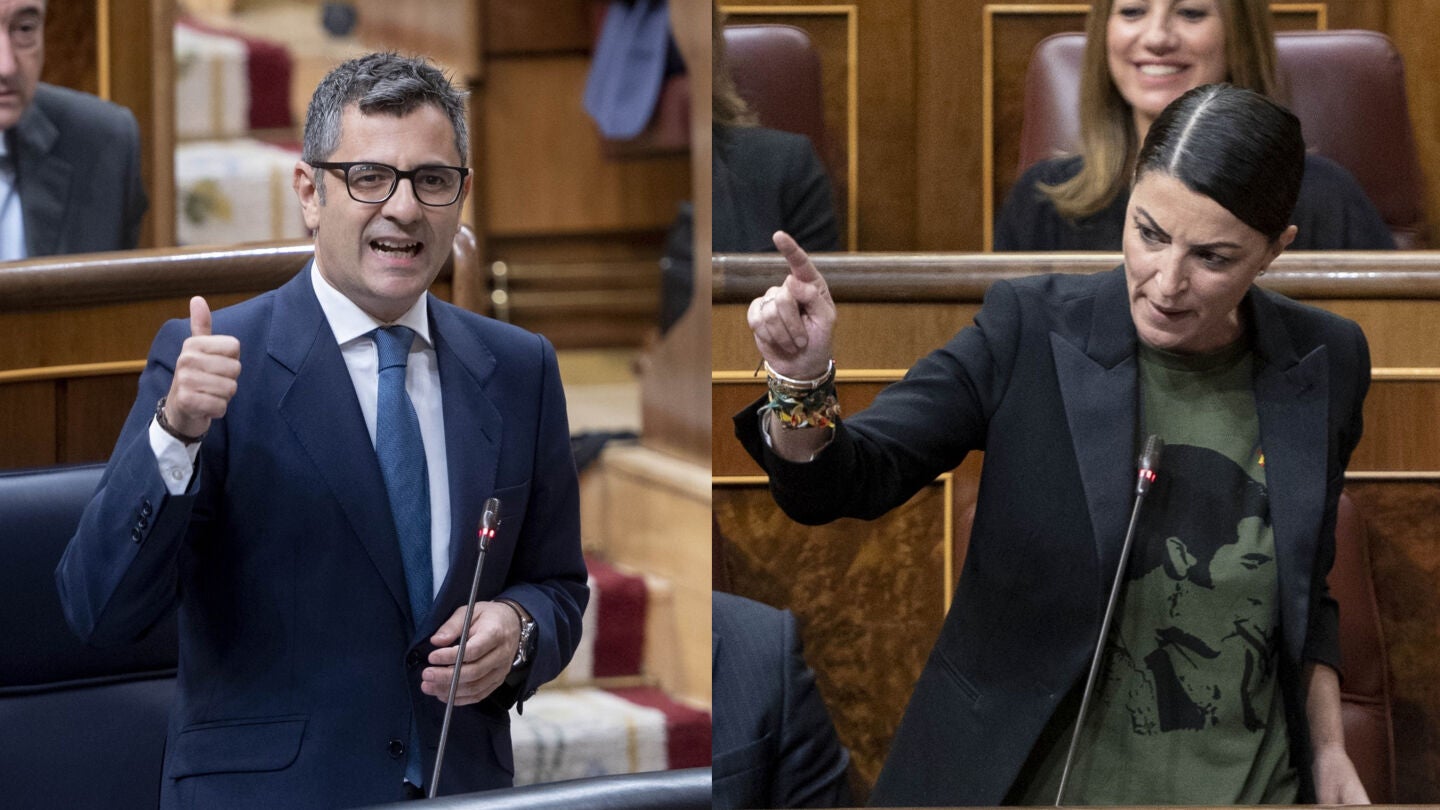 F&eacute;lix Bola&ntilde;os y Macarena Olona durante la sesi&oacute;n de control en el Congreso
