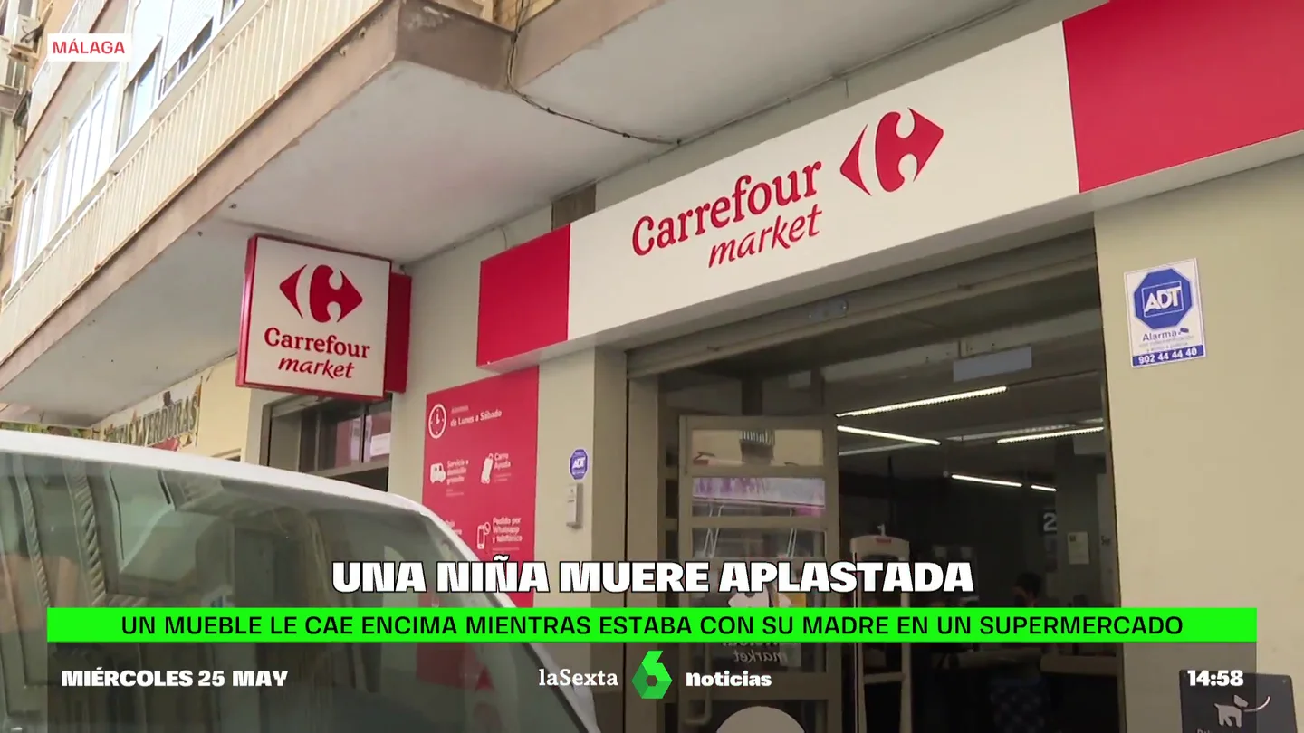 Muere una niña de 3 años al caerle un mueble en un supermercado de Málaga Investigación en curso