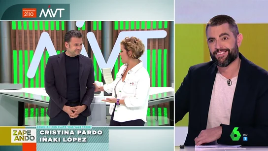 La cómica reacción de Iñaki López cuando Cristina Pardo se mete con su look: "Vamos a ir rápido, que tengo un par de exorcismos" La cómica reacción de Iñaki López cuando Cristina Pardo se mete con su look: "Vamos a ir rápido, que tengo un par de exorcismos"