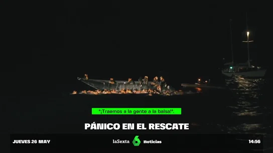 Las dramáticas imágenes del rescate de 110 personas en el Mediterráneo Las dramáticas imágenes del rescate de 110 personas en el Mediterráneo