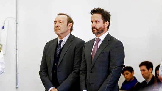 El actor Kevin Spacey declarando en el juicio por acoso sexual en EEUU. El actor Kevin Spacey declarando en el juicio por acoso sexual en EEUU.
