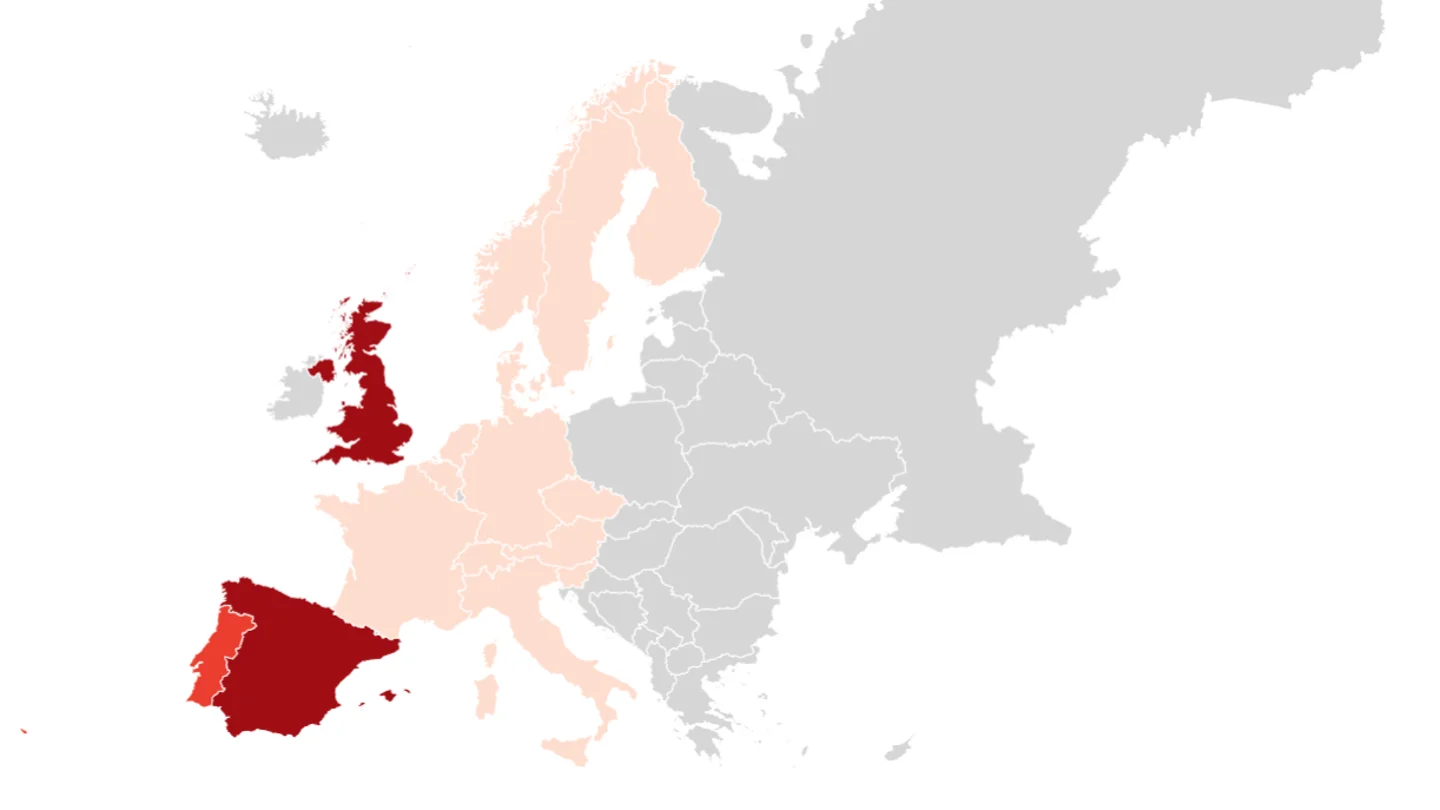 Viruela del mono en Europa: casos confirmados a 27 de mayo Viruela del mono en Europa: casos confirmados a 27 de mayo