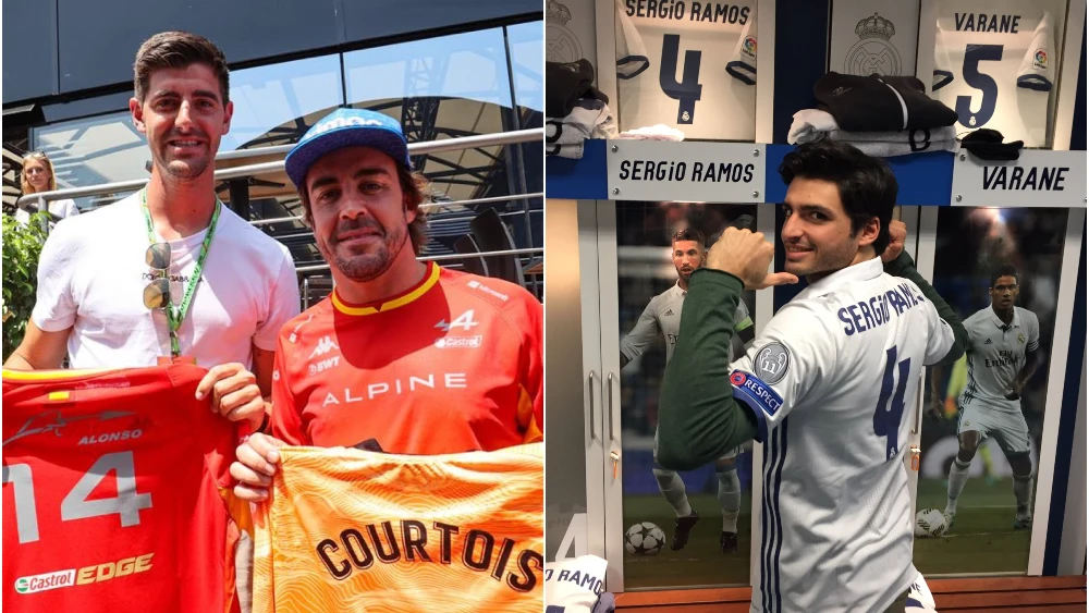 Fernando Alonso y Carlos Sainz, madridistas confesos