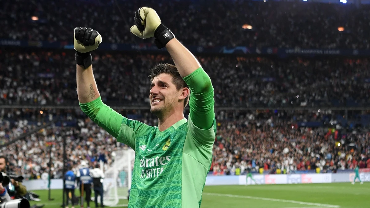 Thibaut Courtois celebra la final de la Champions League