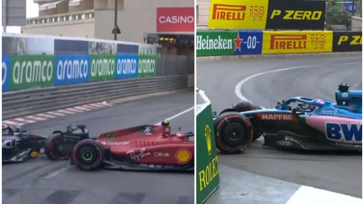 Doble accidente de Sainz y Alonso