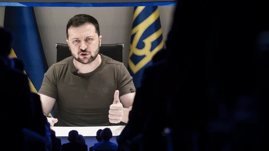 El presidente de Ucrania, Volodímir Zelenski, durante una intervención El presidente de Ucrania, Volodímir Zelenski, durante una intervención