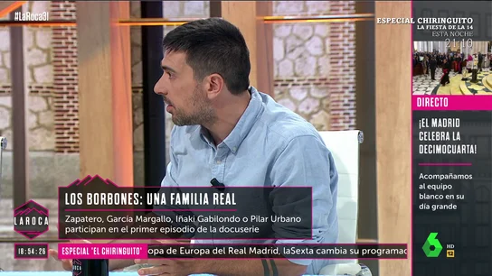 Ramón Espinar, tajante sobre la casa real: "Tiene que haber transparencia del dinero real que reciben y no estar trampeado" Reflexión sobre 'Los Borbones'