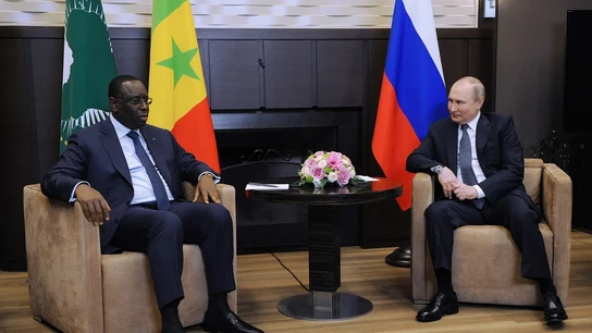 El presidente de turno de la Unión Africana y Putin El presidente de turno de la Unión Africana y Putin