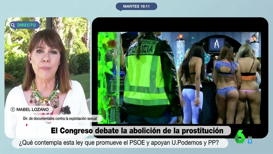 El alegato de Mabel Lozano a favor de abolir la prostitución: "No hablamos de 'Pretty Woman', el gran colectivo la ejerce por un tercero que se lucra" El alegato de Mabel Lozano a favor de abolir la prostitución: "No hablamos de 'Pretty Woman', el gran colectivo la ejerce por un tercero que se lucra"