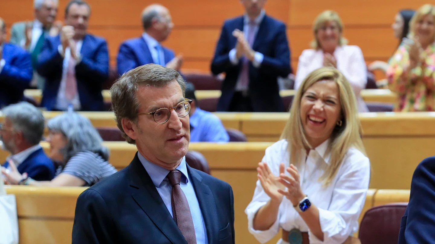 Feijóo, aplaudido por la bancada popular en el Senado Feijóo, aplaudido por la bancada popular en el Senado