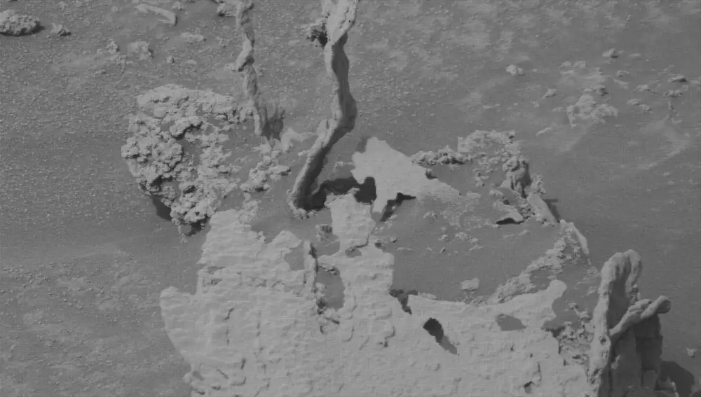 Columnas en la superficie de Marte