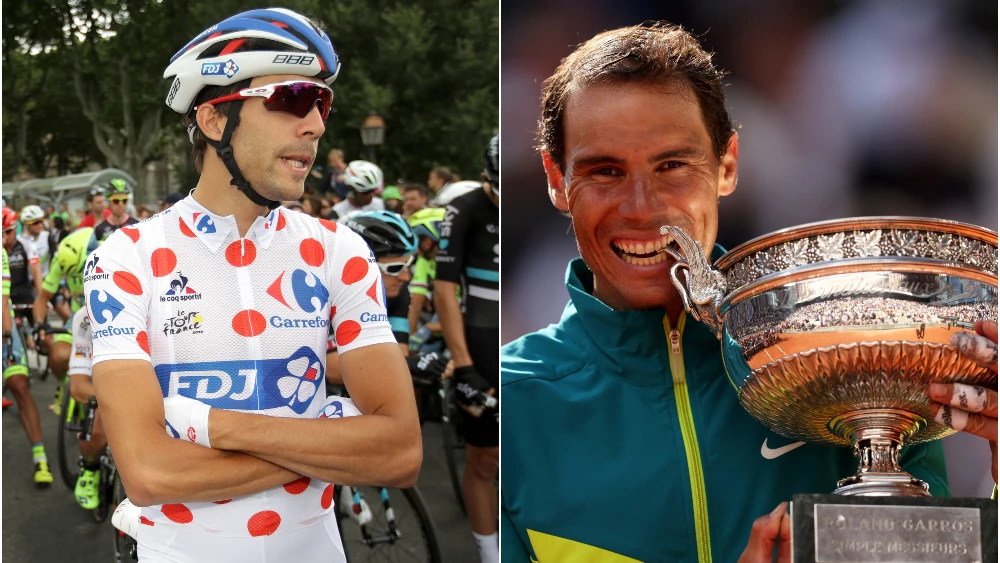 Thibaut Pinot y Rafa Nadal