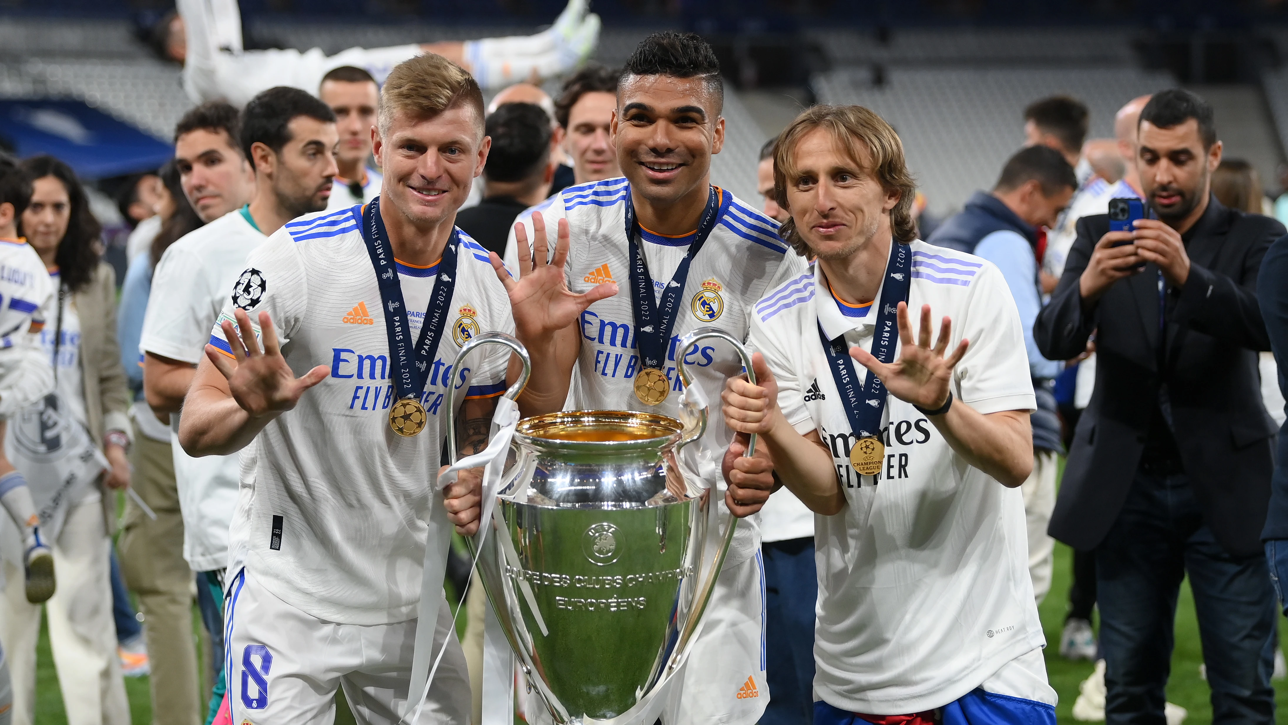 Kroos, Casemiro y Modric