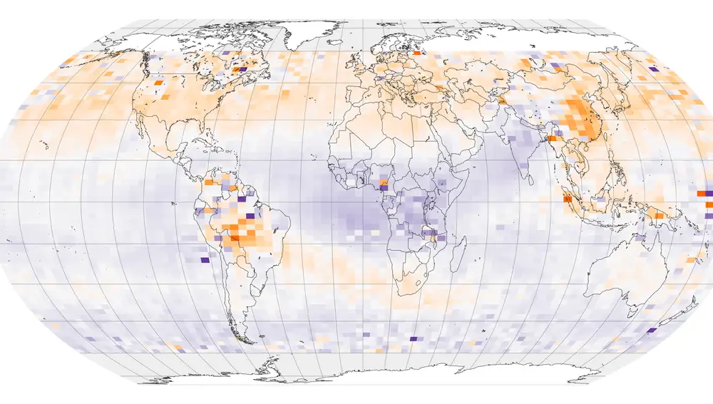 Mapa de concentración del dióxido de carbono
