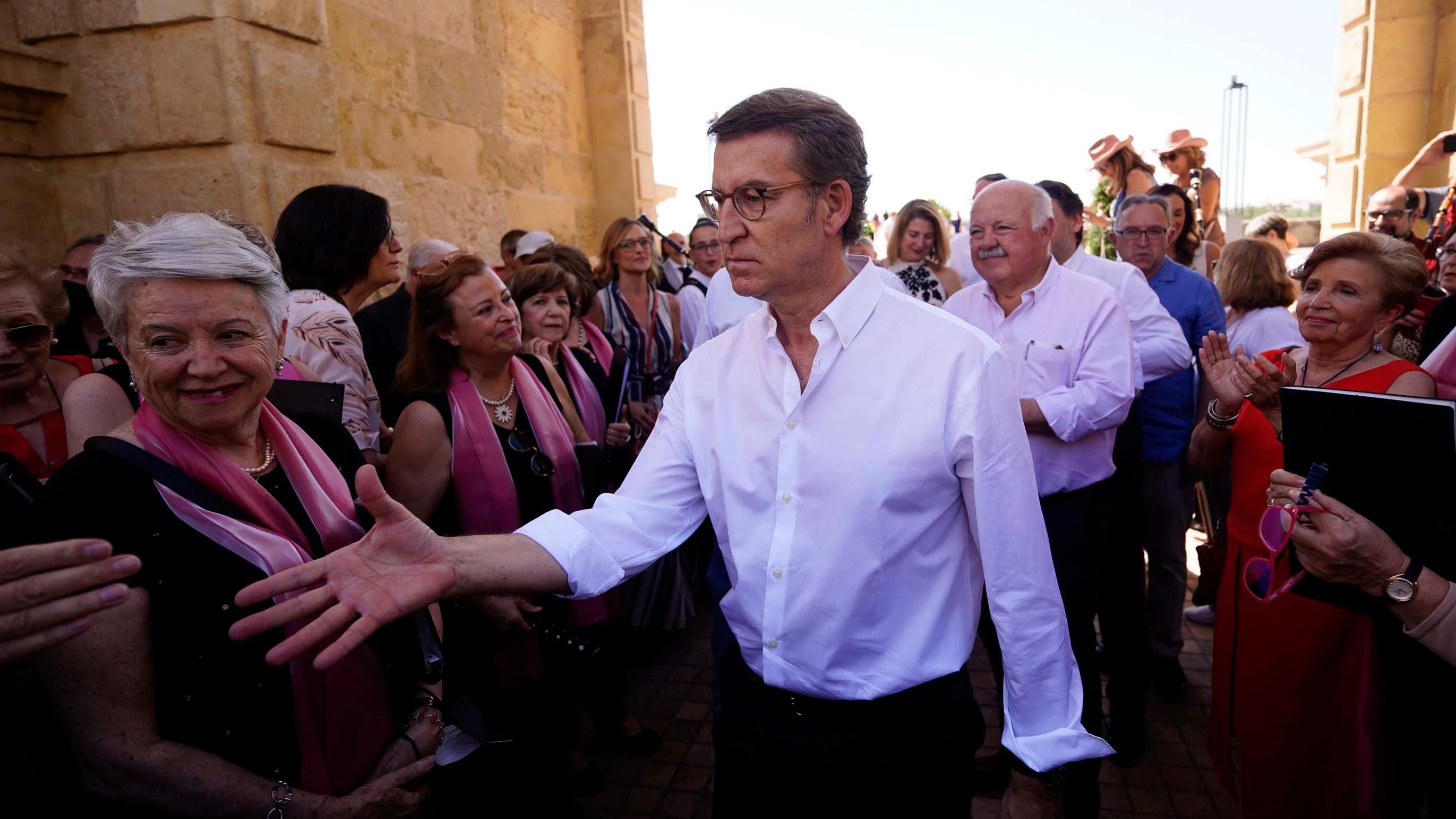 Alberto Núñez Feijóo, durante un mitin del PP en Andalucía