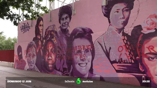 El mural feminista de Ciudad Lineal (Madrid) vuelve a ser vandalizado: "Muerte al fascismo morado" Por cuarta vez