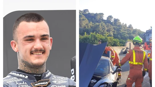 El piloto de Moto 2 Arón Canet está hospitalizado tras sufrir un fuerte accidente de circulación El piloto de Moto 2 Arón Canet está hospitalizado tras sufrir un fuerte accidente de circulación