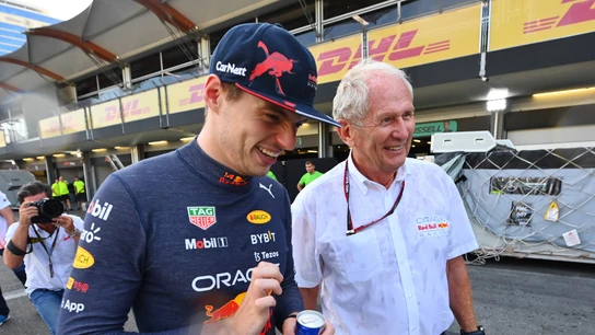 Max Verstappen y Helmut Marko Max Verstappen y Helmut Marko
