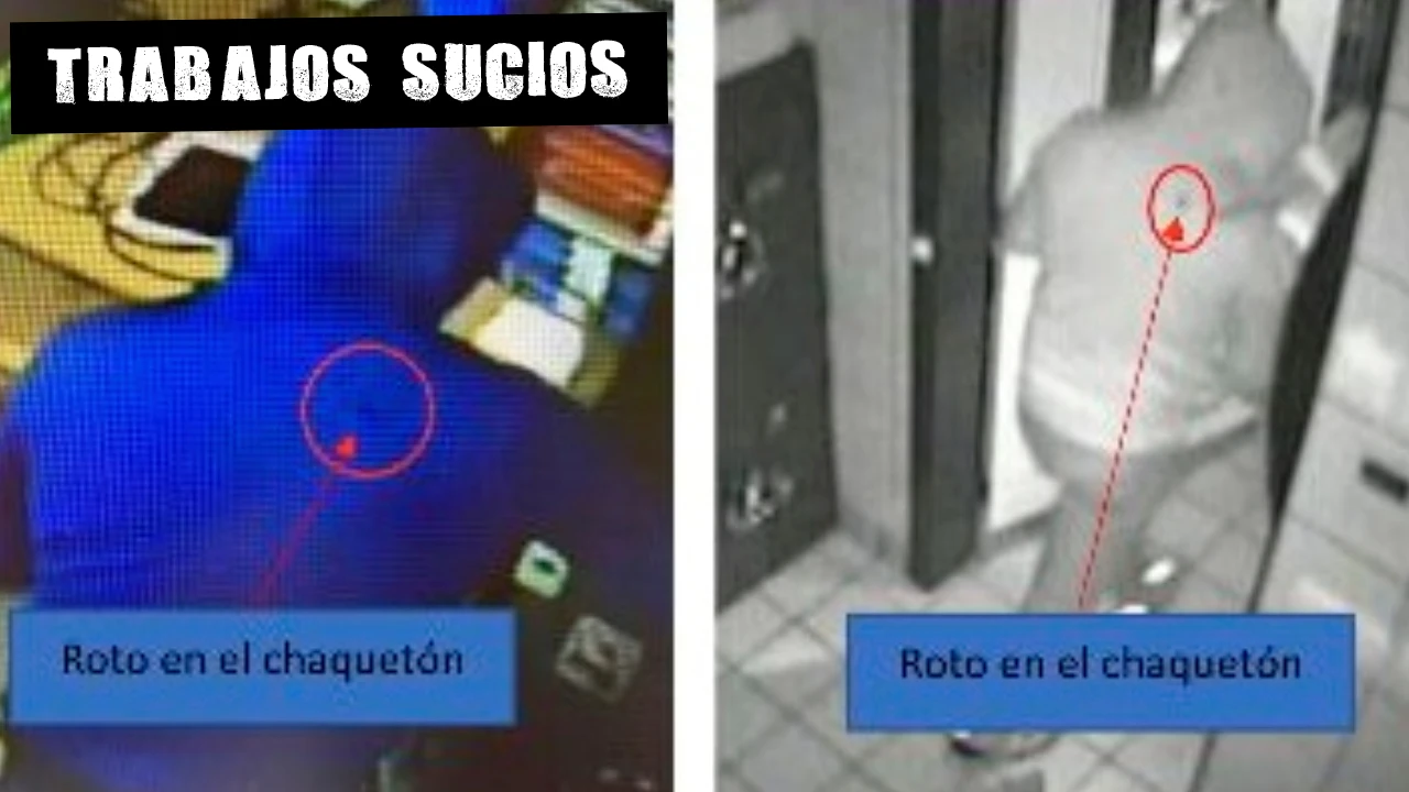 El ladrón en dos imágenes grabadas por las cámaras de los locales que robó. 