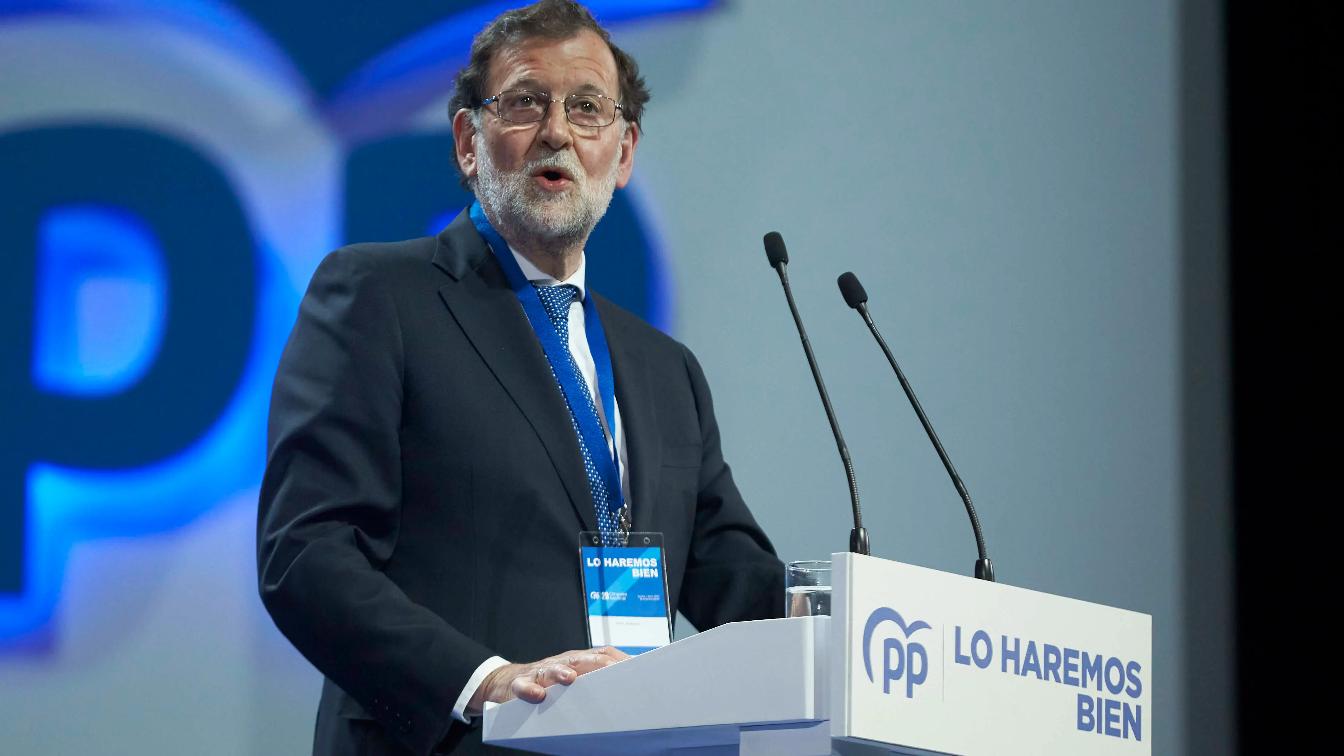 Mariano Rajoy en el Congreso extraordinario del PP que tuvo lugar en Sevilla en abril de 2022