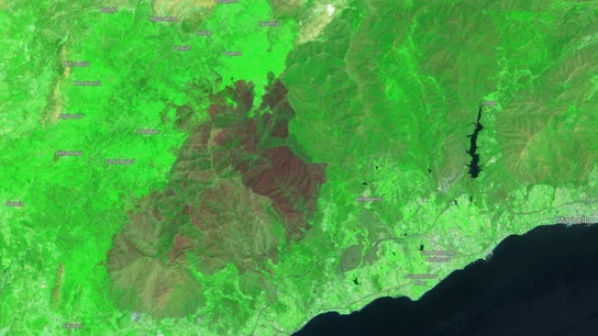 La imagen de satélite que muestra la cicatriz del incendio de Pujerra por el que ya han detenido a tres personas La imagen de satélite que muestra la cicatriz del incendio de Pujerra por el que ya han detenido a tres personas