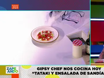 Gipsy Chef cocina una ensalada con sandía en Zapeando