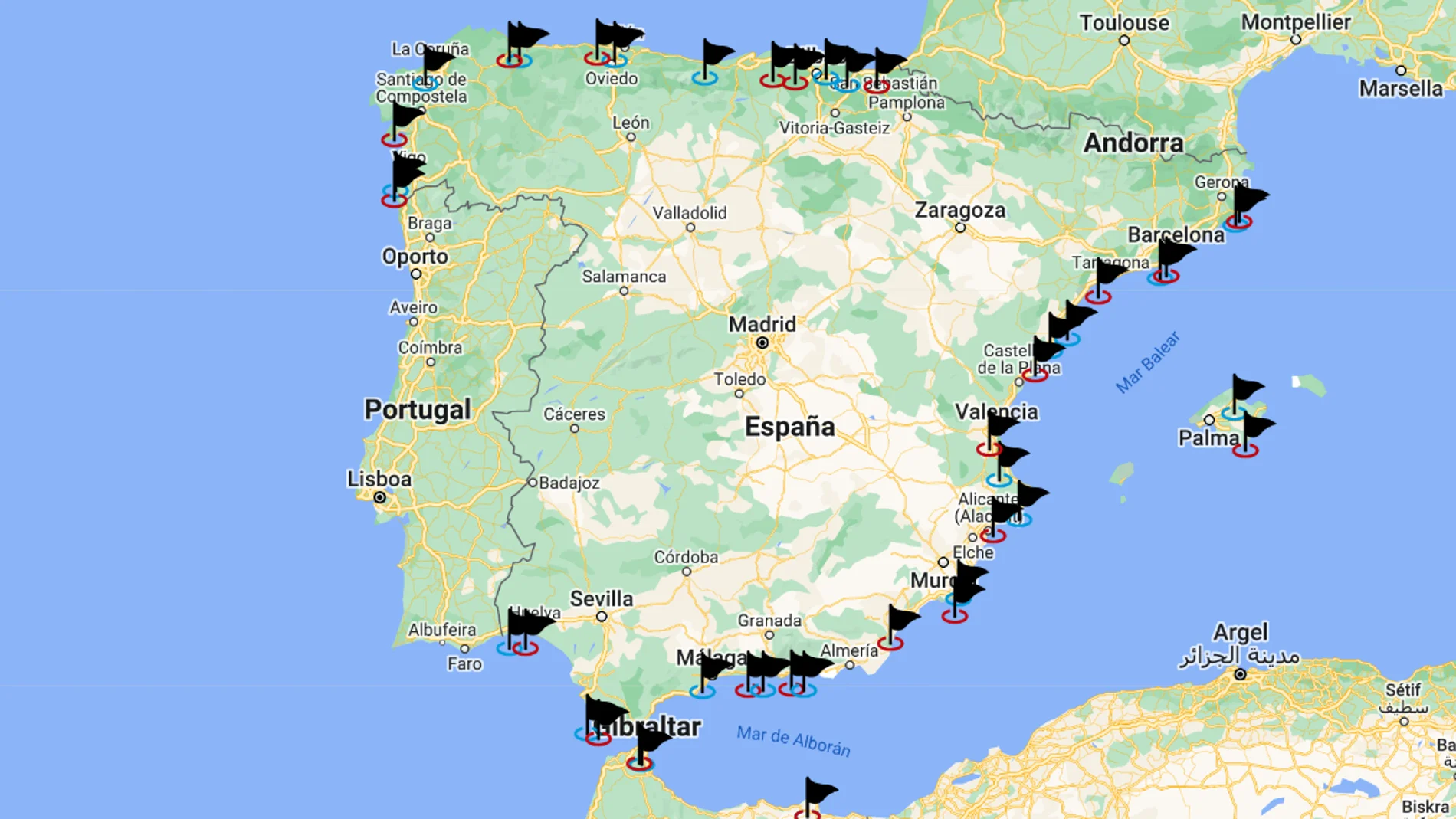 Las 47 zonas costeras de España que están en peligro