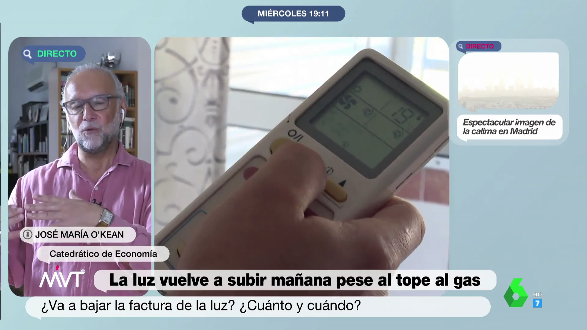 La crítica de José María O'Kean a las eléctricas por el precio de la luz: "Dicen que no hay sol suficiente con la que tenemos"