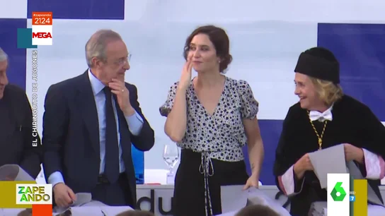 El cómico lapsus de Florentino Pérez junto a Isabel Díaz Ayuso que desata las risas de El Chiringuito de Jugones El cómico lapsus de Florentino Pérez junto a Isabel Díaz Ayuso que desata las risas de El Chiringuito de Jugones