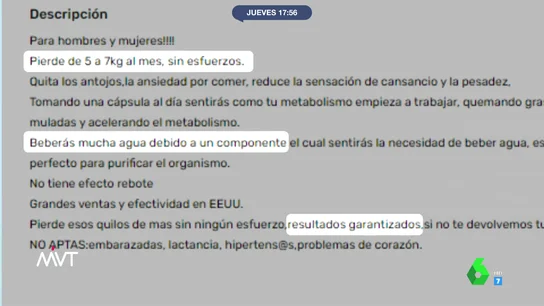 La frase que delata la presencia de un ingrediente prohibido y potencialmente mortal en las pastillas para adelgazar La frase que delata la presencia de un ingrediente prohibido y potencialmente mortal en las pastillas para adelgazar
