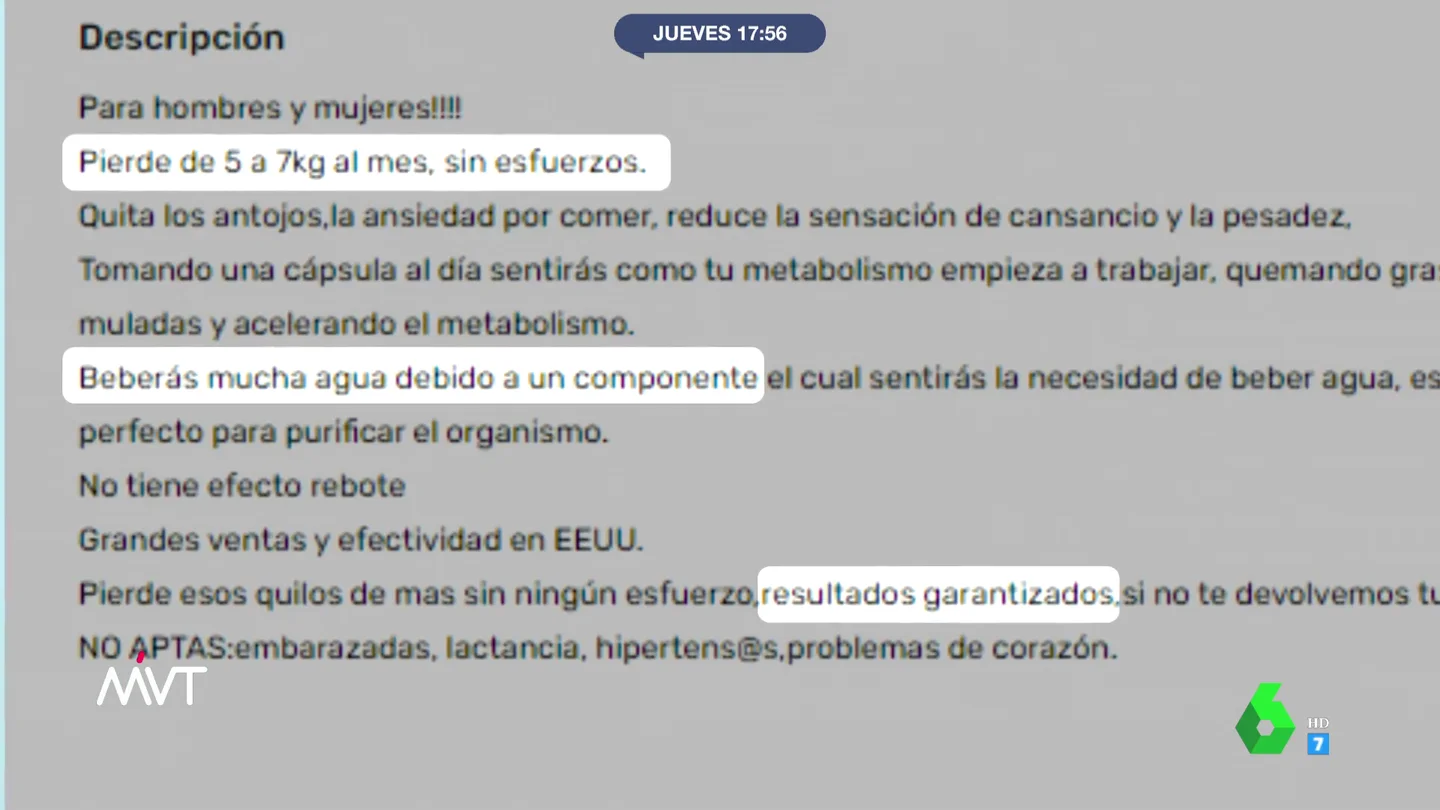 La frase que delata la presencia de un ingrediente prohibido y potencialmente mortal en las pastillas para adelgazar La frase que delata la presencia de un ingrediente prohibido y potencialmente mortal en las pastillas para adelgazar