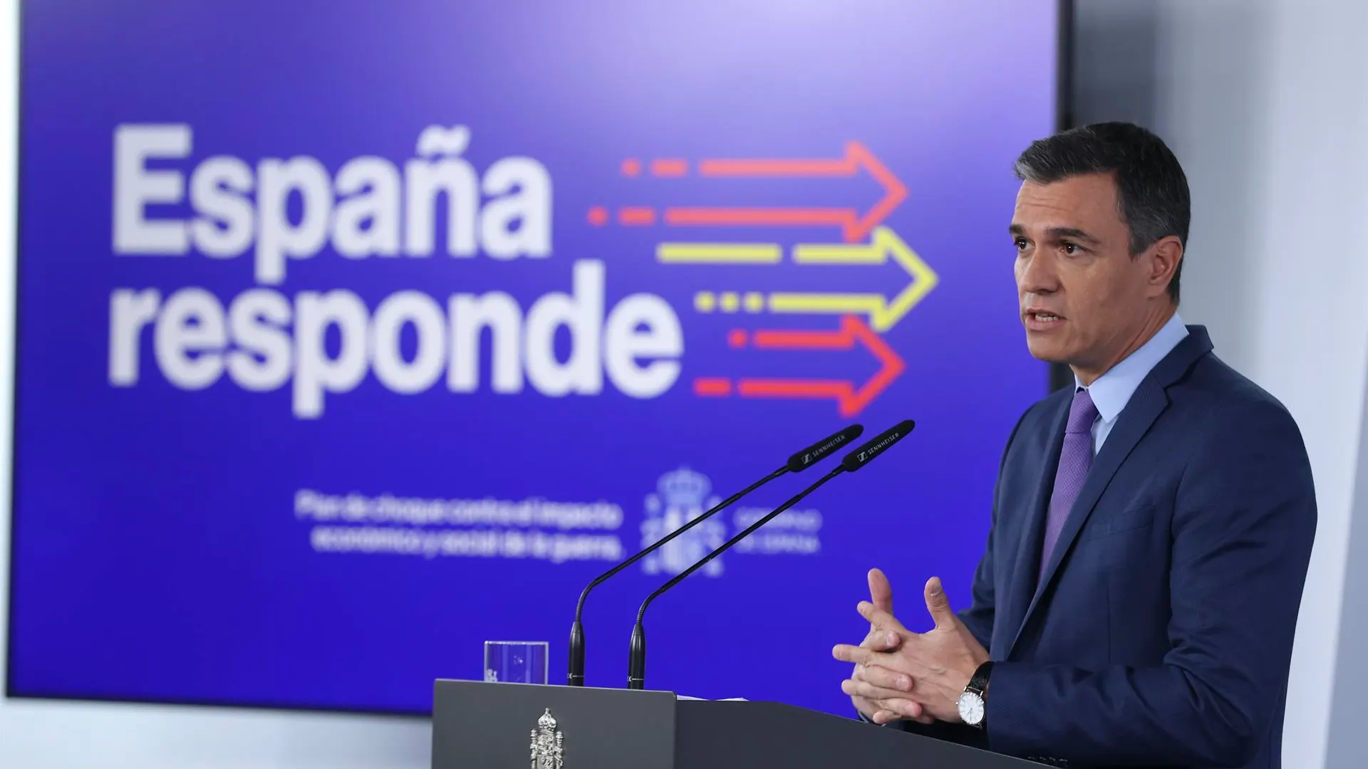 Pedro Sánchez comparece para presentar las nuevas medidas anticrisis del Gobierno 