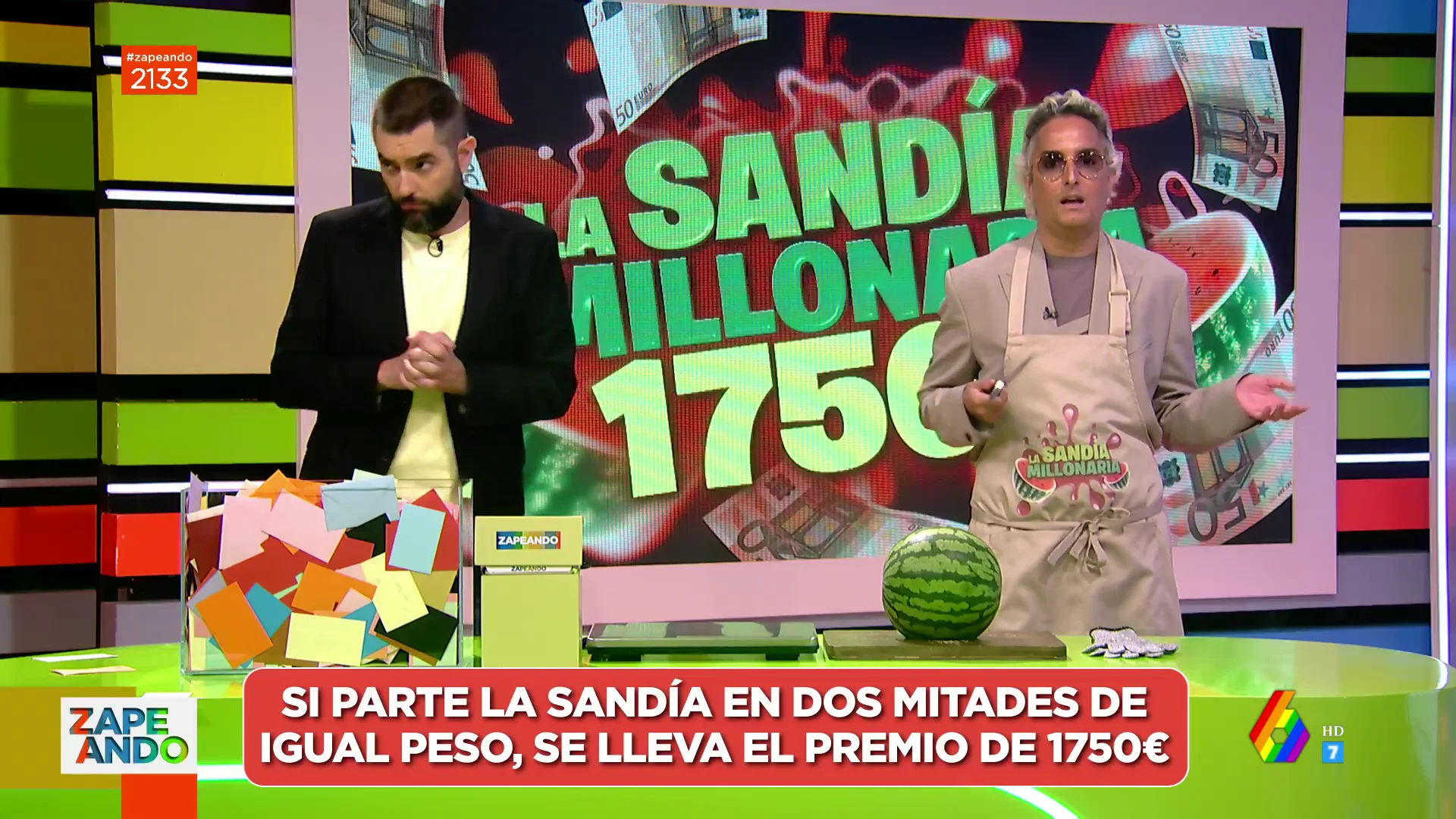 La inesperada respuesta de un concursante de la sandía millonaria en directo a Josie: "La porra de tu tía"