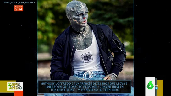 La transformacion de Anthony Loffredo en The Black Alien La transformacion de Anthony Loffredo en The Black Alien