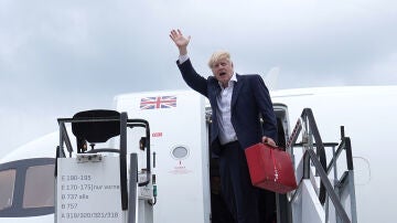 Boris Johnson, a su llegada a Madrid para la cumbre de la OTAN