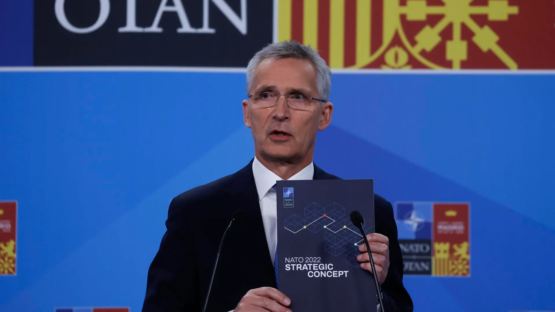 El secretario general de la OTAN, Jens Stoltenberg, durante la cumbre en Madrid