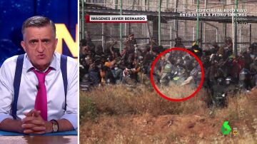 Wyoming muestra a Marlaska las imágenes que niega sobre la masacre en Melilla: &quot;Un policía marroquí se lleva a un migrante en suelo español&quot;