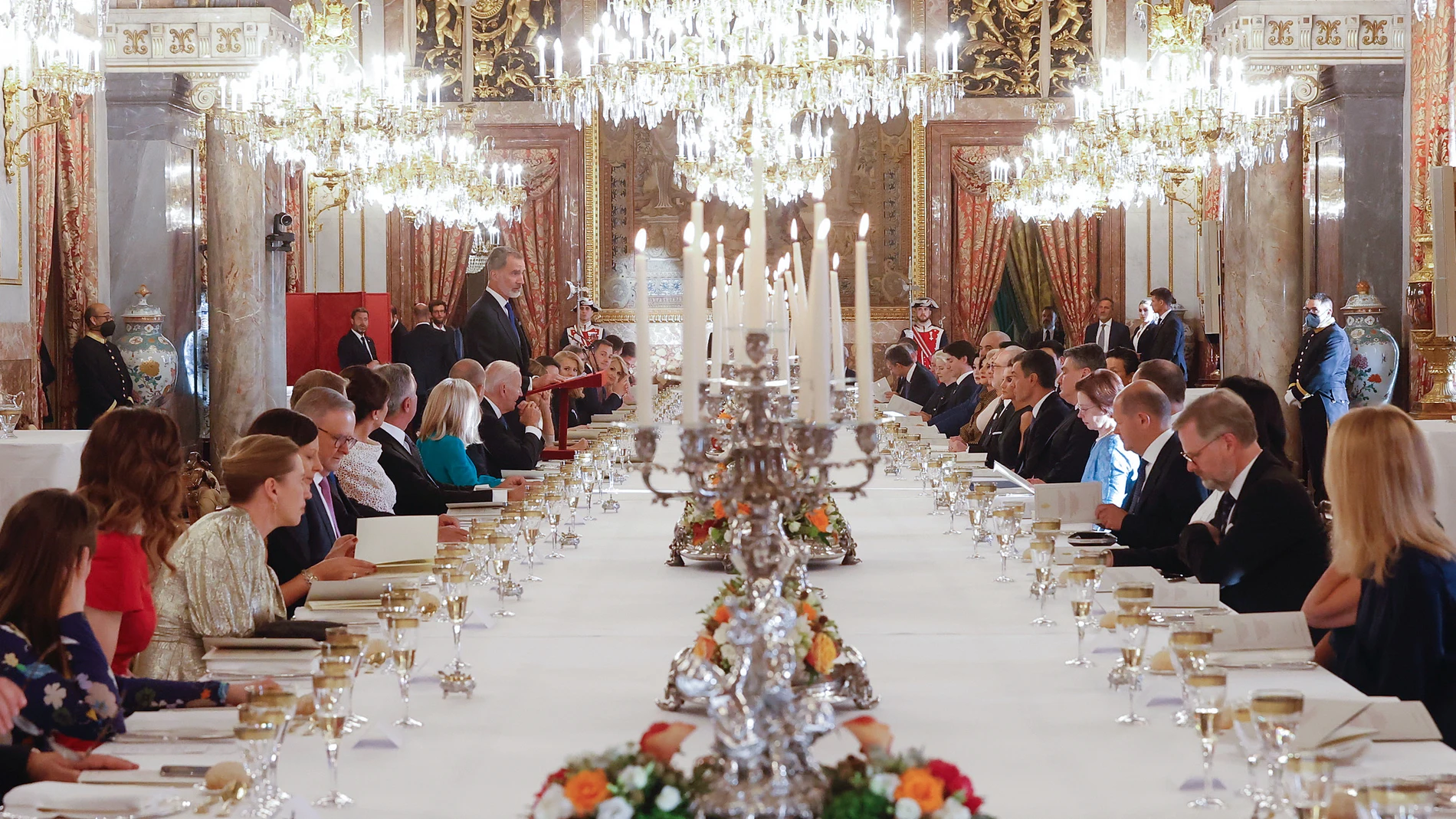 Cena de los líderes de la OTAN con Felipe VI en el Palacio Real